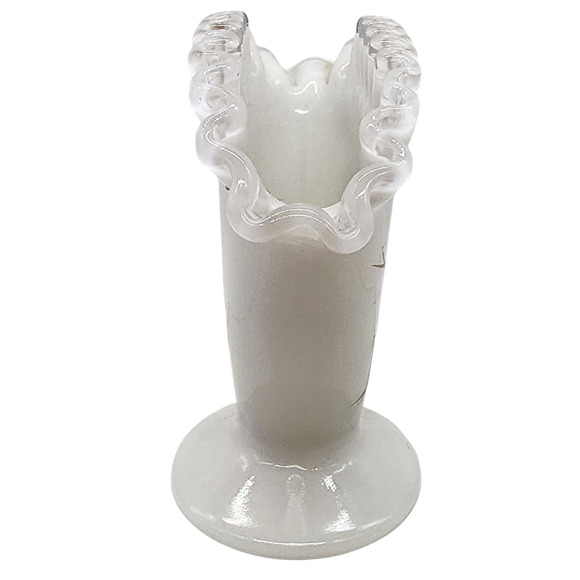 Vintage Fenton 36 Silvercrest Fan Vase Hand Decorated - Picture 4 of 7